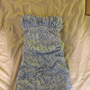 Princess Polly Blue Floral Bodycon Mini Dress